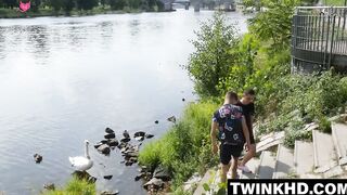 Twink friends lose anal virginity in passionate session