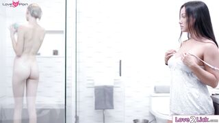 Im sharing a shower with my stepmoms gf