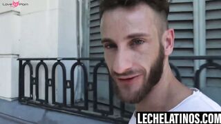 LecheLatinos.com - Bearded Mauricio swallows my cock while stroking