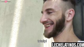 LecheLatinos.com - Bearded Mauricio swallows my cock while stroking