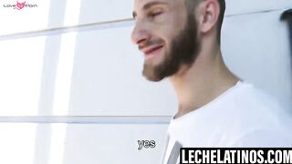 LecheLatinos.com - Bearded Mauricio swallows my cock while stroking