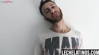 LecheLatinos.com - Bearded Mauricio swallows my cock while stroking