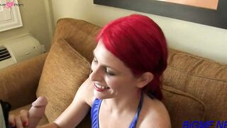Delectable redhead lady Aiyana Cassidy with meat inside
