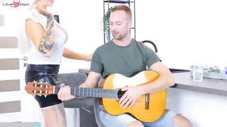Young Guy Loves To Touch Guitar Neck But His Stepmom Wants Him To Touch Her Tits