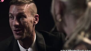 Busty intern Kay Lovely seduces her handsome boss into wild fucking