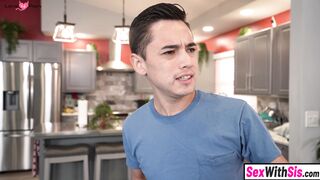 Petite Latina stepsis ride stepbros cock