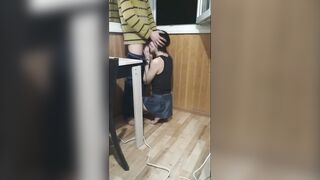 While the guests were walking, I made a amazingly hot fellatio