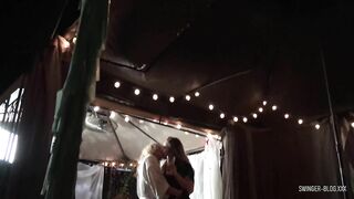 MILFs making out and fucking rough dicks inside exclusive private foursome tape