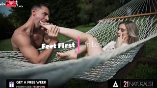 UNBELIEVABLE Sights! Super sexy Blonde Uses Her Foot To Tease Him Before A Wild Sex Session!