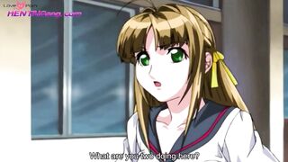 Horny anime lesbian teens skip class to lick pussy in the schoolyard ⋇ HENTAI Porn
