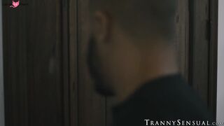Slutty TS Aubrey Kate forgets her earring but finds Dillon Diazs dick