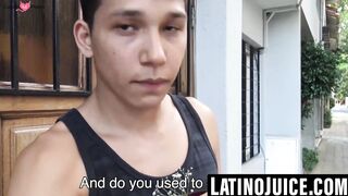 Young Latino picked up and stretched out raw