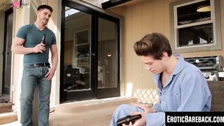 Derrick and Michael go wild with outdoor bareback action