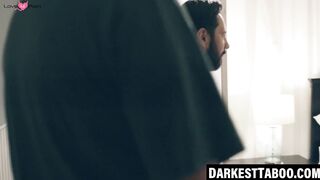 Athena Rayne earns a facial as her stepdad watches