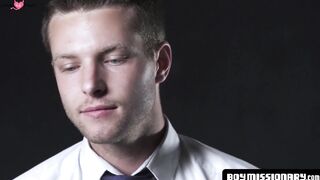 BoyMissionary.com - Naughty Mormon jock's throat fucking before bareback pounding