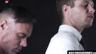 BoyMissionary.com - Naughty Mormon jock's throat fucking before bareback pounding