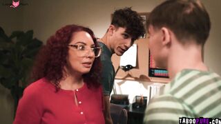 Busty teacher Kiki D Aire getting fucked hard by her two students