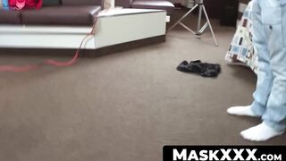 MaskXXX.com - Hot stud's striptease and naughty toy masturbation session