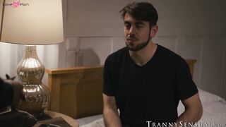 Trans stepmom Eva Paradis sucks Dante Colles dick then rides him raw