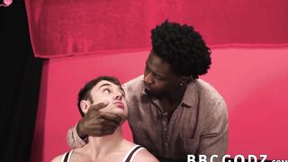 Domination by hard fat ebony dick for muscular white dude
