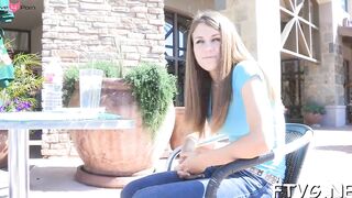 "Attractive Brunette Kitten Rides A Giant Fake Penis - POV Perspective"