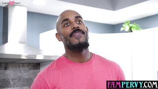 "Busty Ebony Teen Gives Step-Daddy A Surprise Blowjob And Rides His Big Dick"