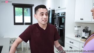 Huge cock stepson fucks stepmom