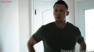 TS Daisy Taylor catches stepdad Pierce Paris jerking then fucks him