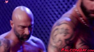 Bearded Jake Nicola services Drew Sebastian and rides his giant dick