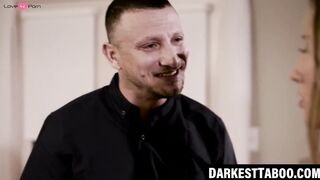 Gorgeous babe chooses taboo stepdad cock over rules