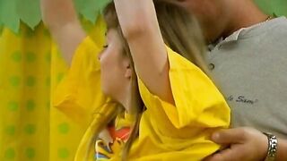 Beguiling blonde lady Judith B gets mouth abused