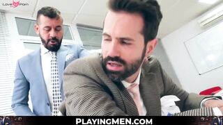 PlayingMen.com - Suited hunk Dani Robles' tight hairy ass rimmed intensely for maximu