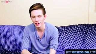 BoyObsession.com - Twink interviewed before shoving fingers deep inside his asshole
