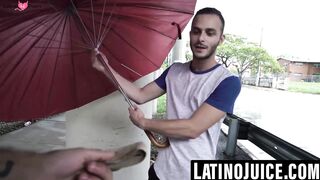 Straight Latino paid to be a gay breeding slut