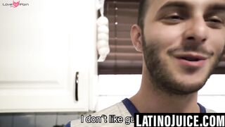 Straight Latino paid to be a gay breeding slut