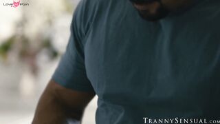 Sexy TS Khloe Kay rides her stepdad Draven Navarro after a bad date