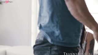 Sexy TS Khloe Kay rides her stepdad Draven Navarro after a bad date