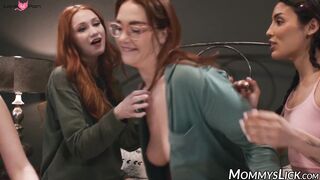 Siri Dahl comforts stepdaughter Scarlet Skies With wild lesbian orgy