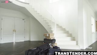 Latina shemale's hard ass fuck ends with cum explosion