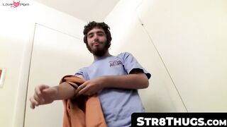 Str8Thugs.com - Hairy homo thug's solo ball massage and small dick jerk off session