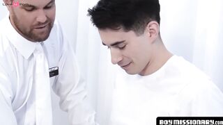 BoyMissionary.com - Cute twink's bondage and jerk off by sexy Mormon jock