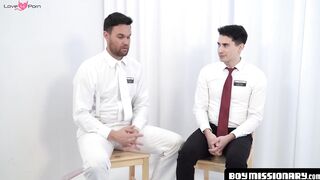 BoyMissionary.com - Cute twink's bondage and jerk off by sexy Mormon jock