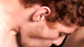 Classic scene with young amateurs giving each other blowjobs