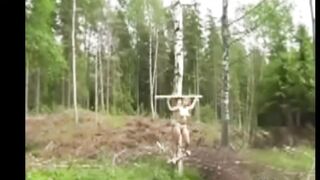 tied to a tree in the forest (my slut Ann)
