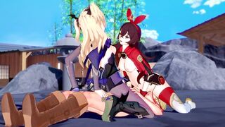 Genshin Impact - 2 Archer Girls [3D Anime, 4K, 60FPS,