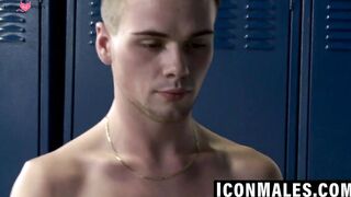 Twink Lucca sucks beefy coach Rockâs thick cock