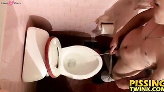 Leo McArthur gets caught jerking off and pissing in toilet