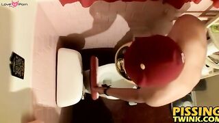 Leo McArthur gets caught jerking off and pissing in toilet