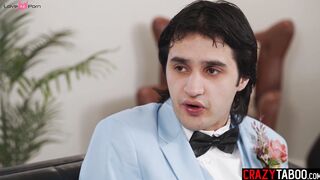 Big tits bombshell fucks younger guy
