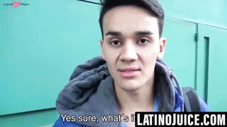 Young Latino takes long thick cock in tight ass